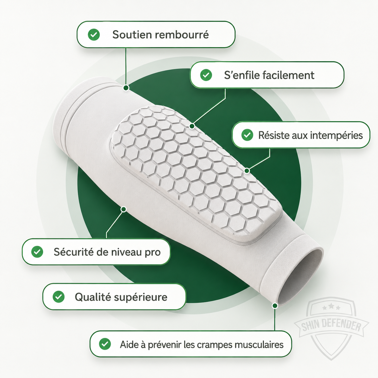 ShinDefender Flex : Le protège-tibia léger, confortable et conçu pour rester bien en place.